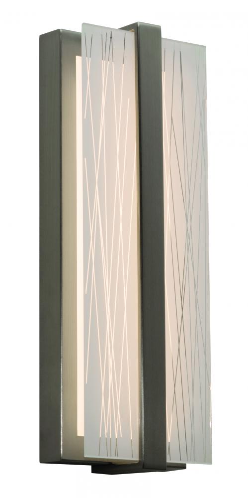 Gallery LED Sconce - Satin Nickel Finish - Clear Shade