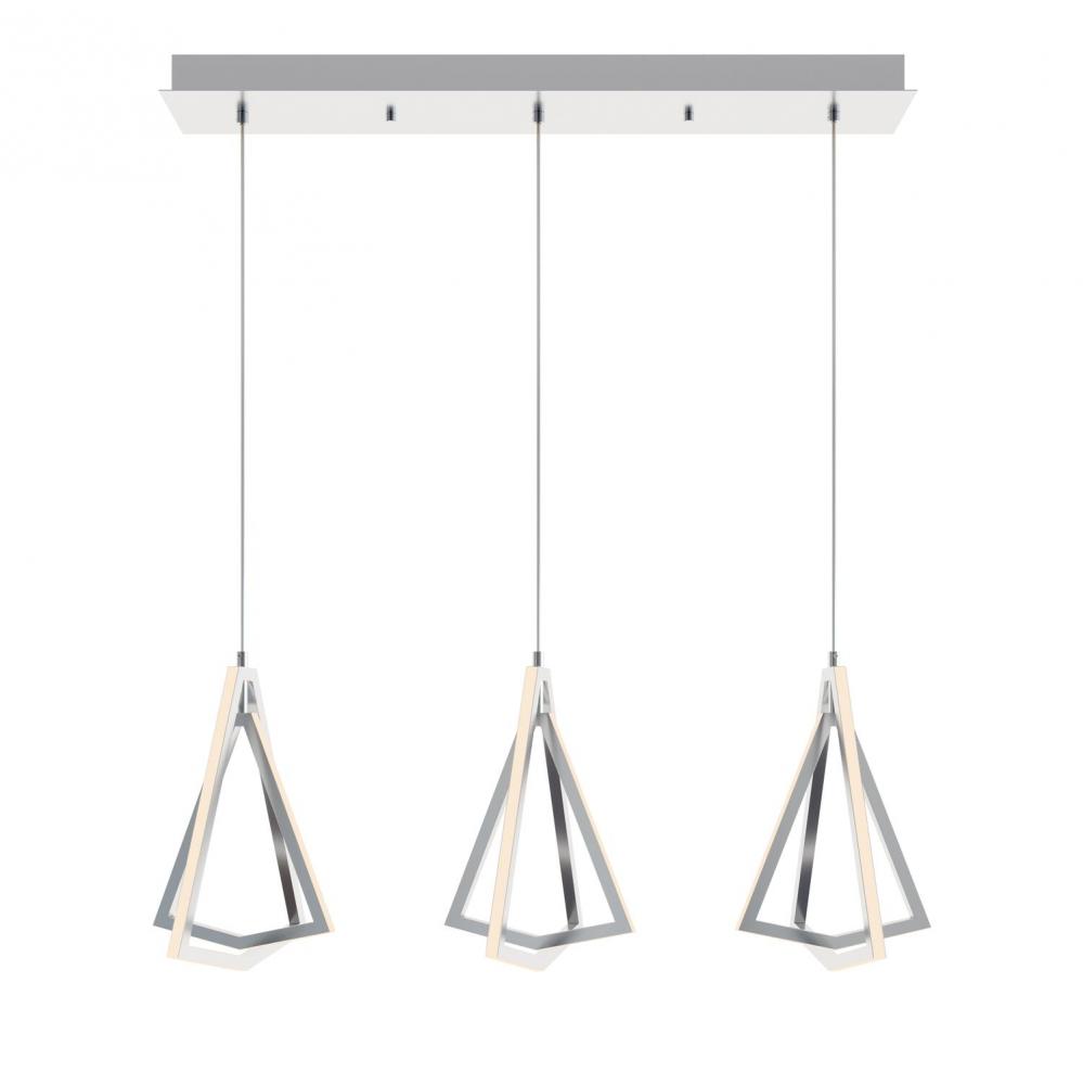 Gianna Linear Three Pendant 3000K 120V Satin Nicke