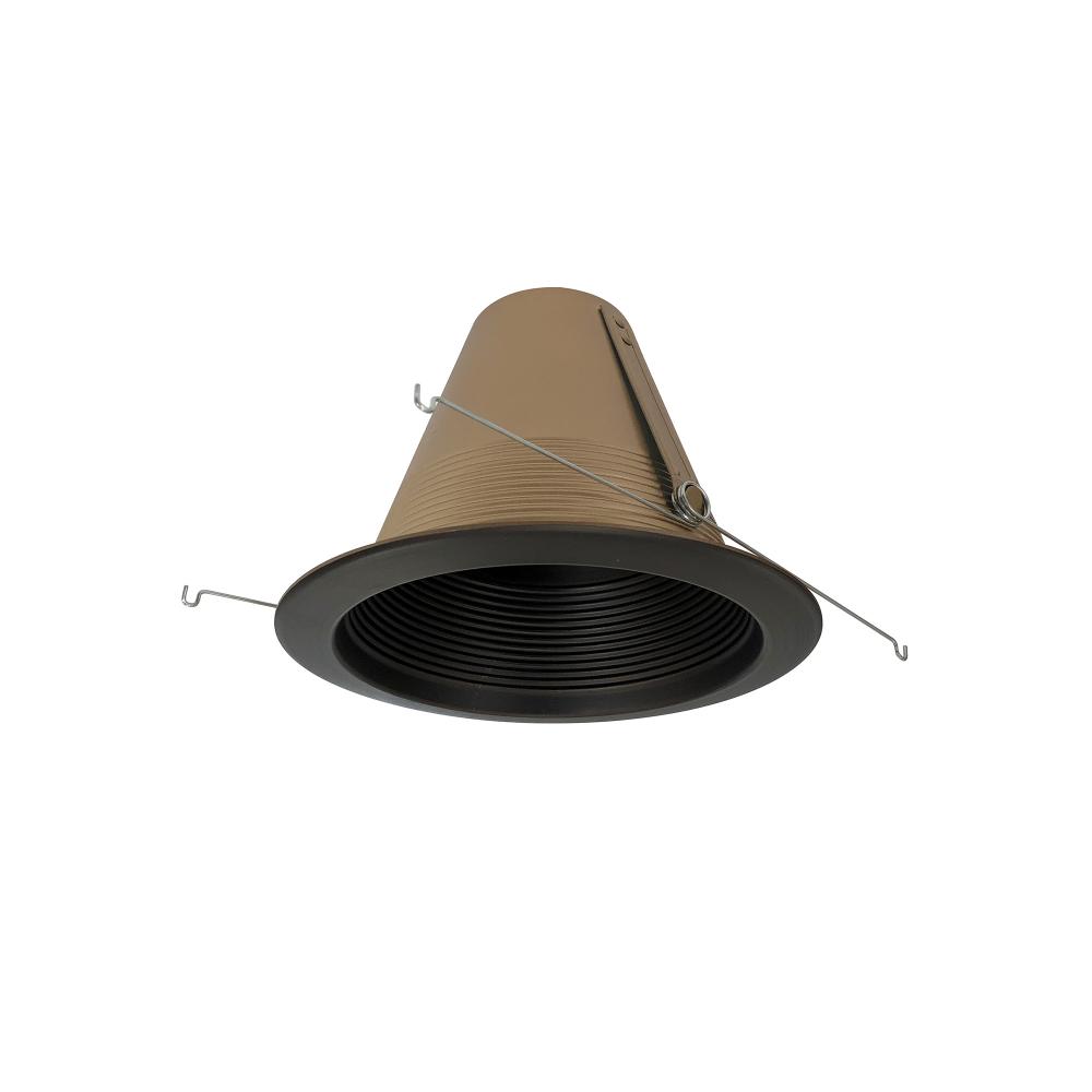 6" Air-Tight Aluminum Baffle Cone w/ Flange, Bronze