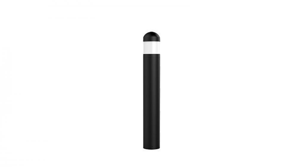 BOLLARD 44in ROUND FLAT TOP ADJ. 12-22W 30/40/50K, BLACK