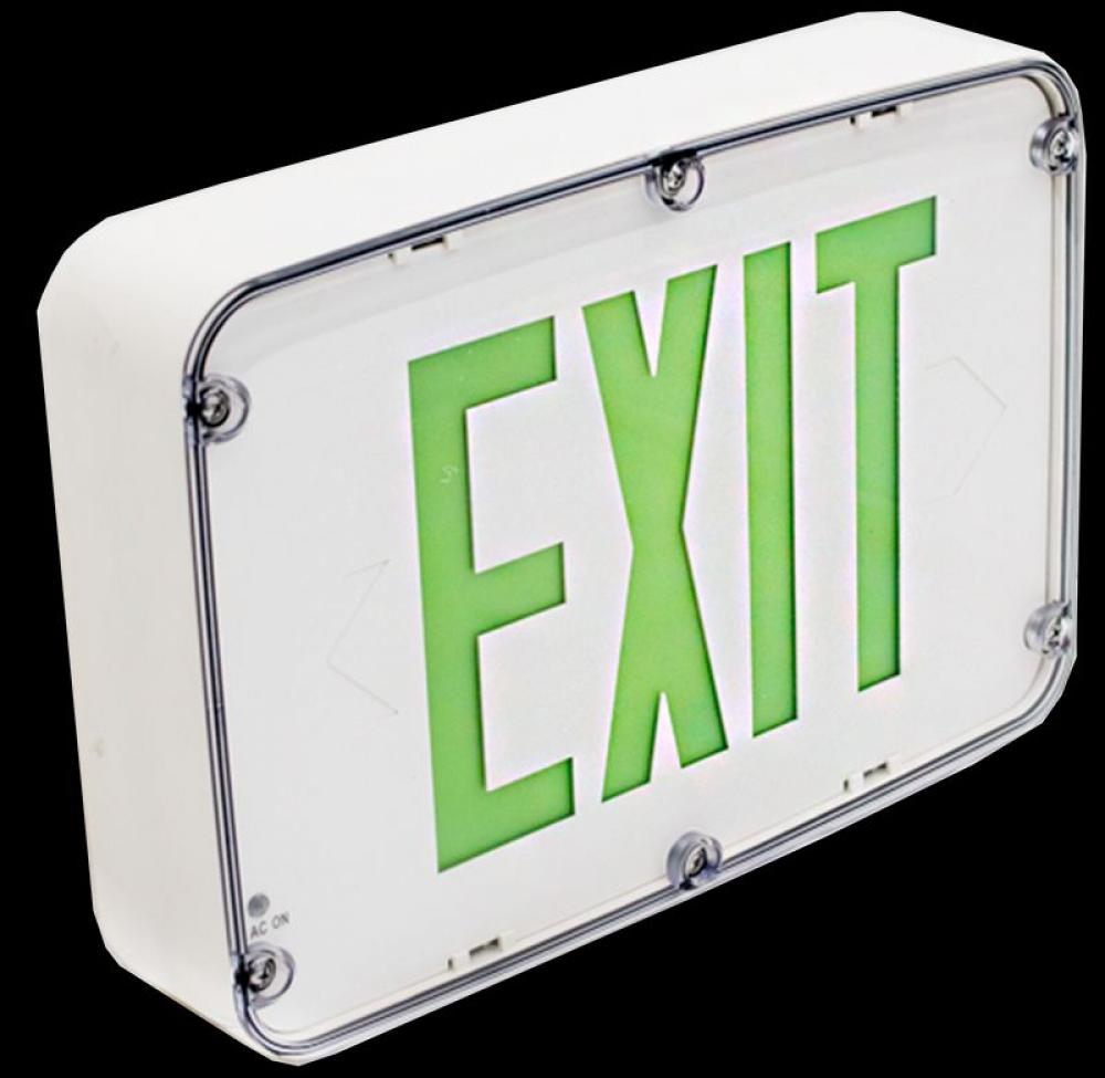 NEMA 4X RATED LED EXIT SIGN, DOUBLE FACE, GREEN WHITE