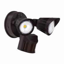 Westgate MFG C3 SL-20W-MCT-BZ-P - 20W 3CCT 30/40/50K BRONZE 2-HEADS SECURITY LIGHT - WITH MOTION SENSOR