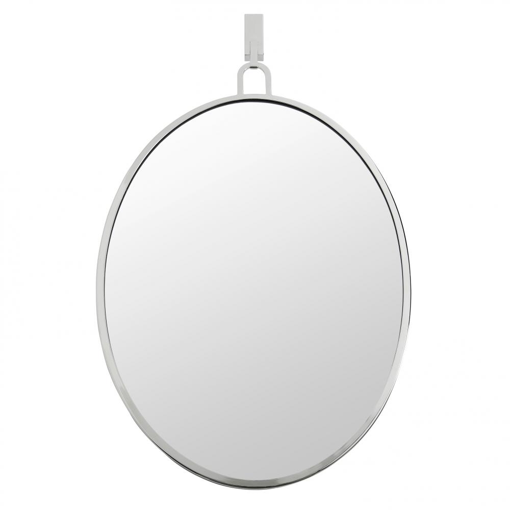 Stopwatch 22x30 Oval Powder Room Mirror - Polished Nickel