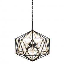 Varaluz 353P08MBFG - Marcia 8-Lt Orb Pendant - Matte Black/French Gold