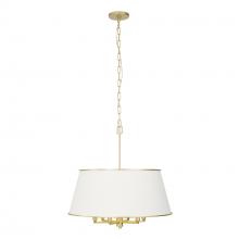 Varaluz 364P06MWFG - Coco 6-Lt Pendant - Matte White/French Gold