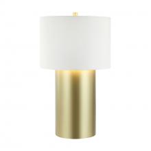 Varaluz 368T01GOW - Secret Agent 1-Lt Table Lamp - Painted Gold/White Leather