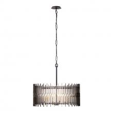 Varaluz 393P06MBFG - Park Row 6-Lt   Pendant - Matte Black/French Gold