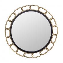 Varaluz 444MI30MBTG - Chains of Love 30-in Round Wall Mirror - Matte Black/Textured Gold