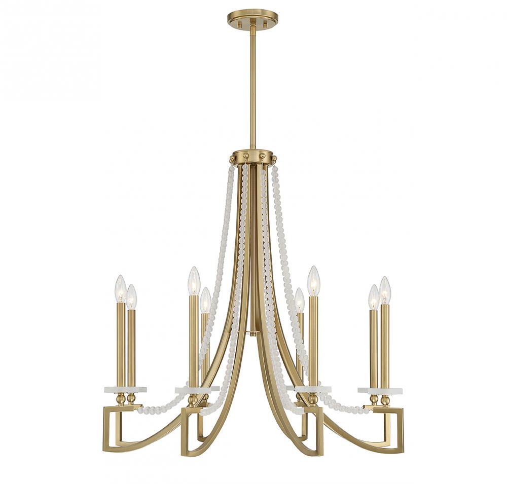 Helen 8-Light Chandelier in Warm Brass