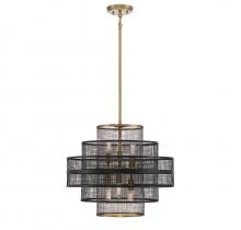 Savoy House 7-1927-6-143 - Kelvin 6-Light Pendant in Matte Black with Warm Brass