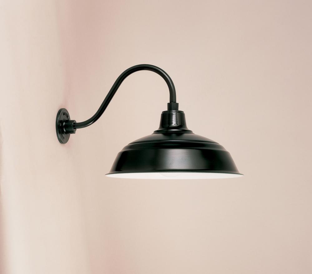 17" Gooseneck Barn Light Warehouse Shade, B-1 Arm