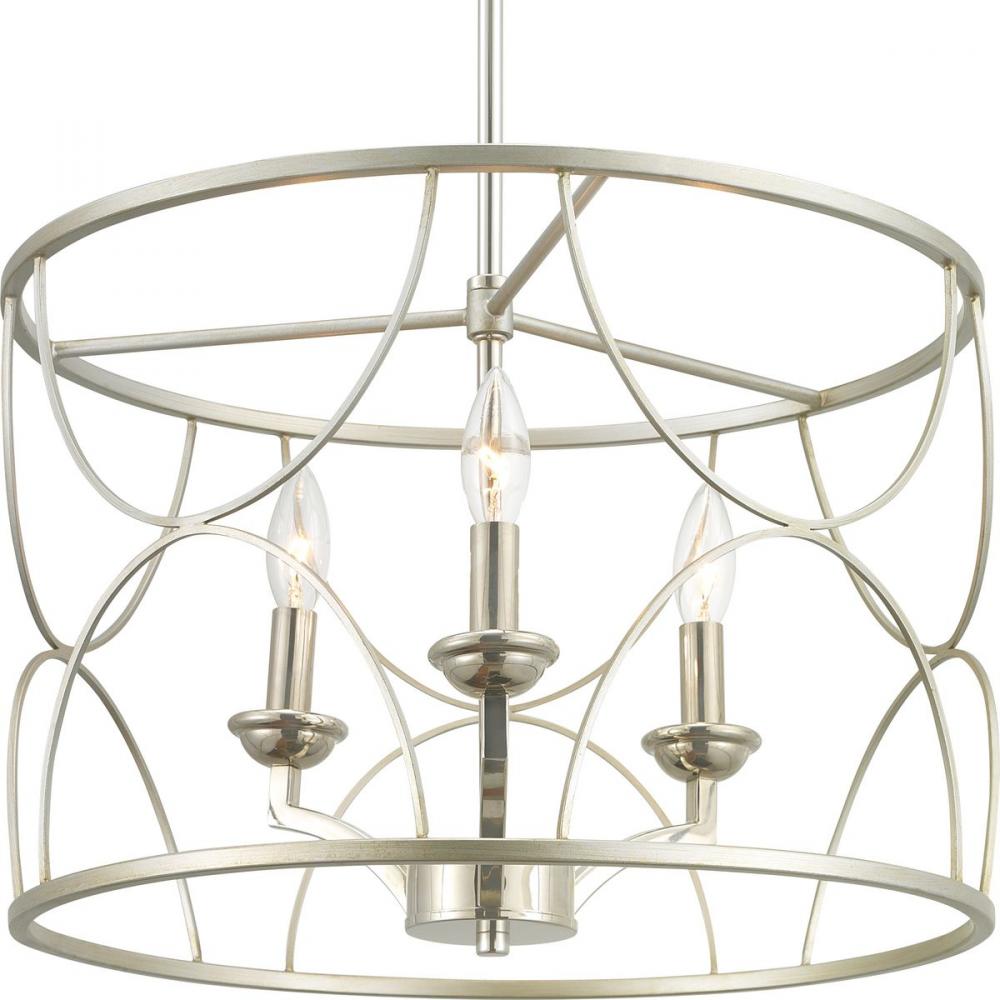 Landree Collection Three-Light Silver Ridge Luxe Chandelier Light