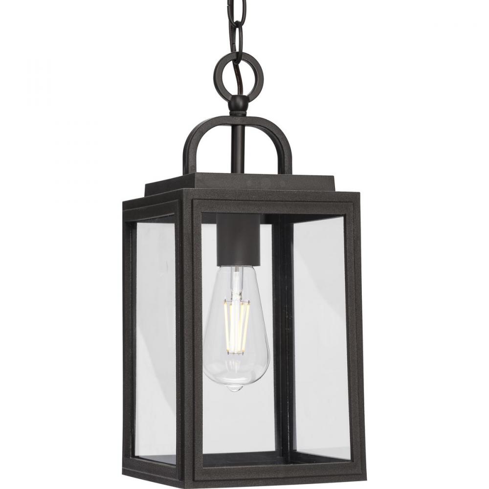 Grandbury Collection One-Light Transitional Antique Bronze Clear Glass Outdoor Hanging Light with DU