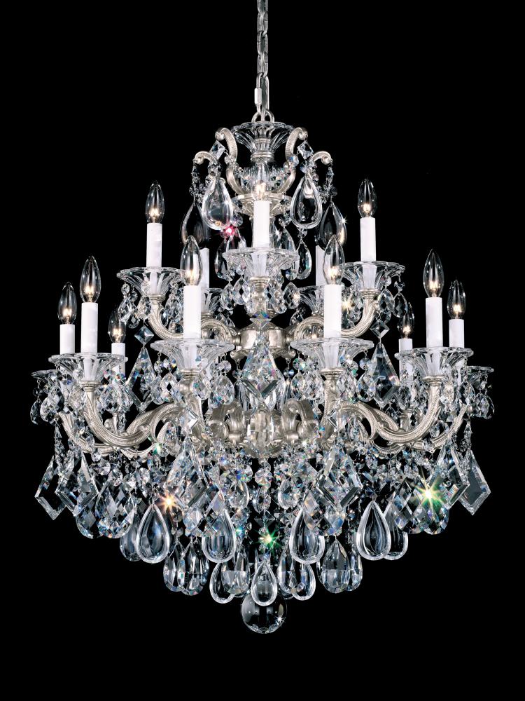 La Scala 15 Light 120V Chandelier in Heirloom Gold with Heritage Handcut Crystal