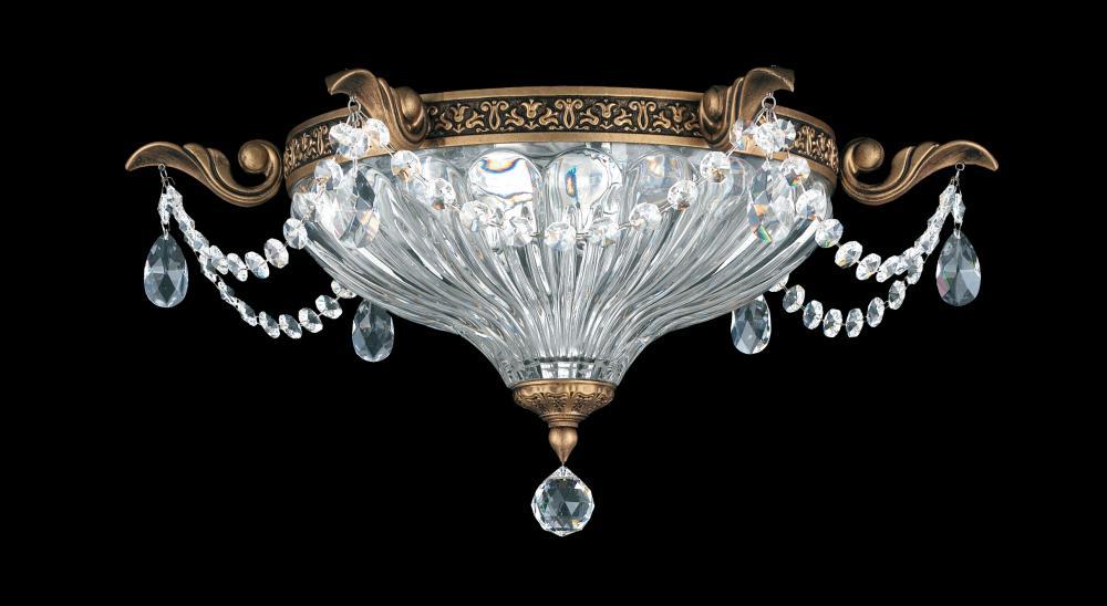 Milano 2 Light 120V Flush Mount in Heirloom Gold with Heritage Handcut Crystal