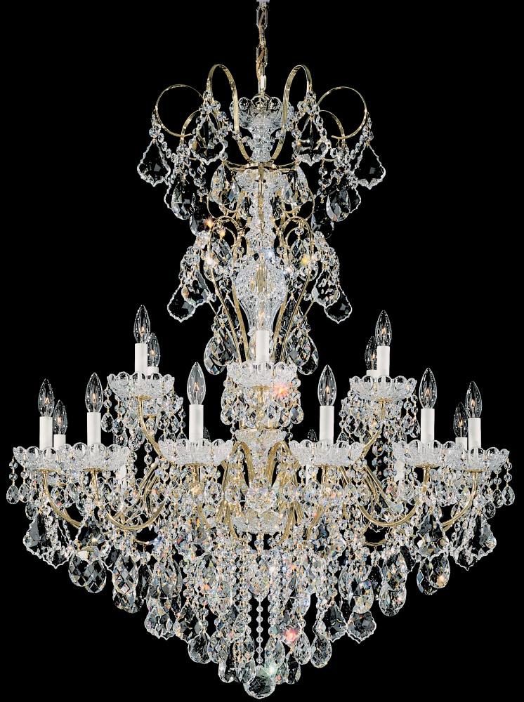 New Orleans 18 Light 120V Chandelier in Etruscan Gold with Heritage Handcut Crystal