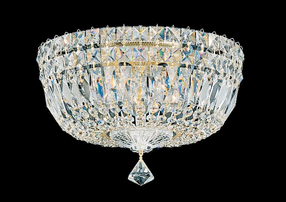 Petit Crystal Deluxe 5 Light 120V Semi-Flush Mount in Polished Silver with Optic Crystal