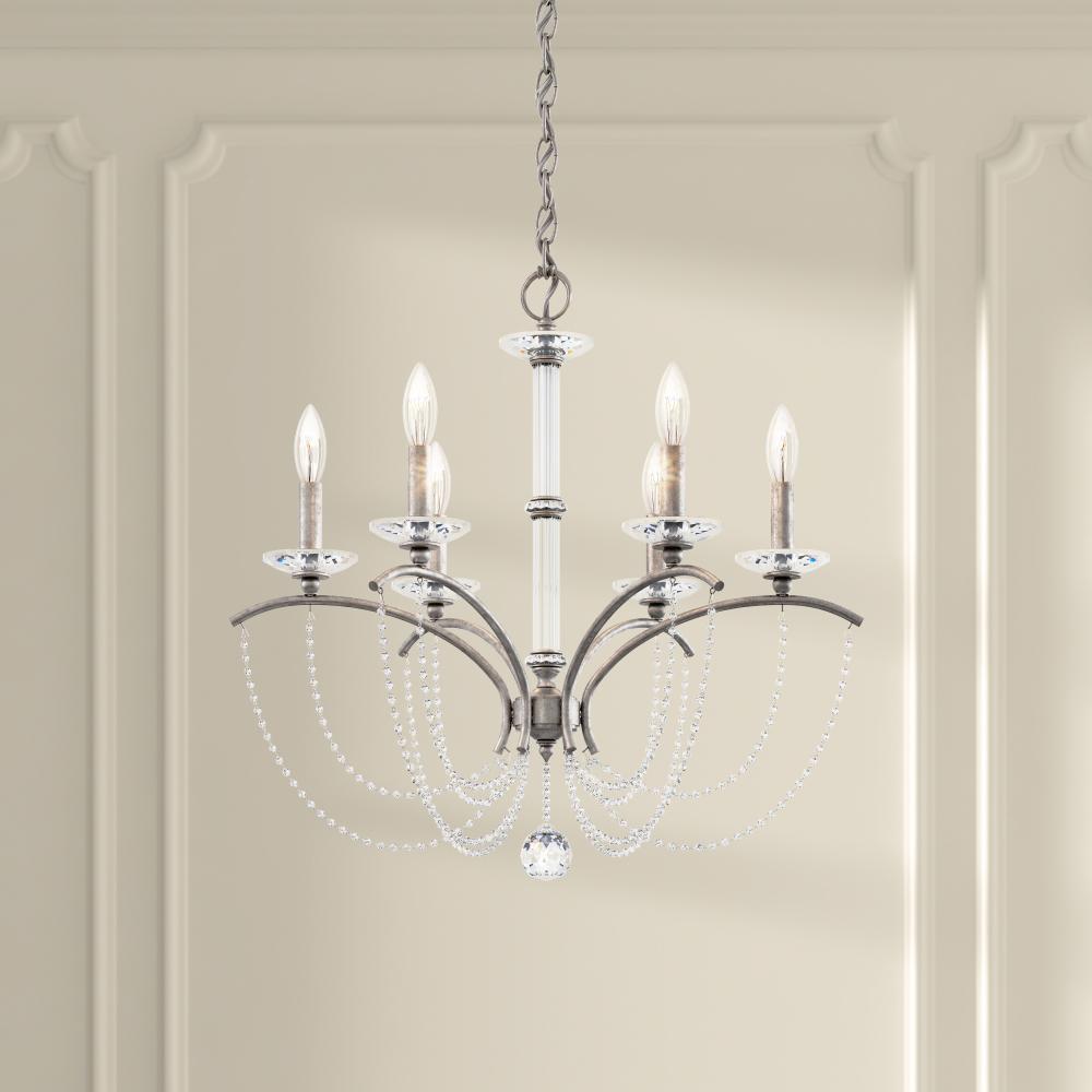 Priscilla 6 Light 120V Chandelier in White with Optic Crystal