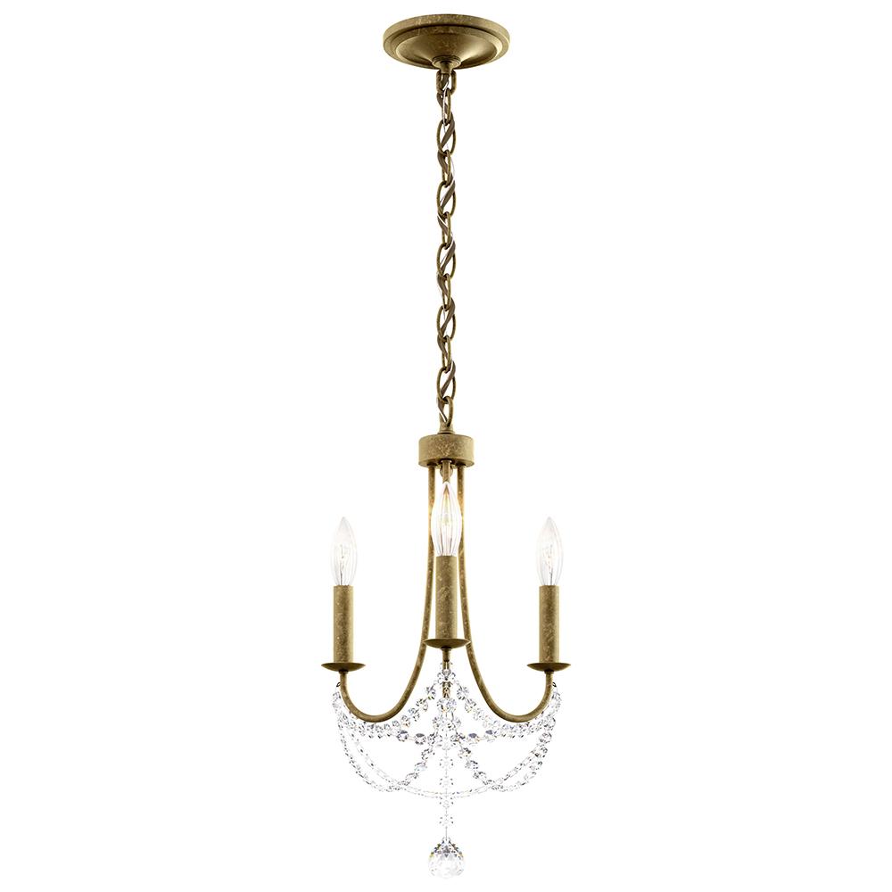 Verdana 3 Light 120V Chandelier in Heirloom Gold with Optic Crystal