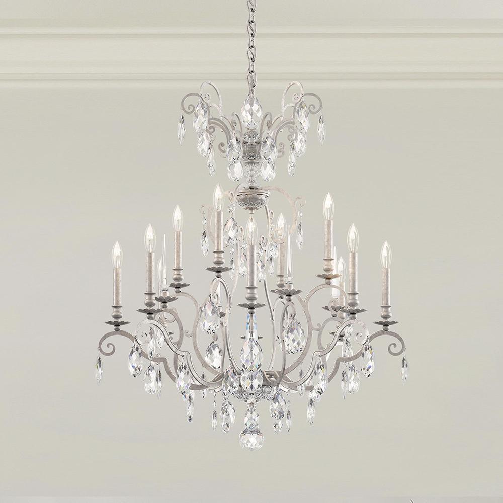 Renaissance Nouveau 12 Light 120V Chandelier in Etruscan Gold with Heritage Handcut Crystal