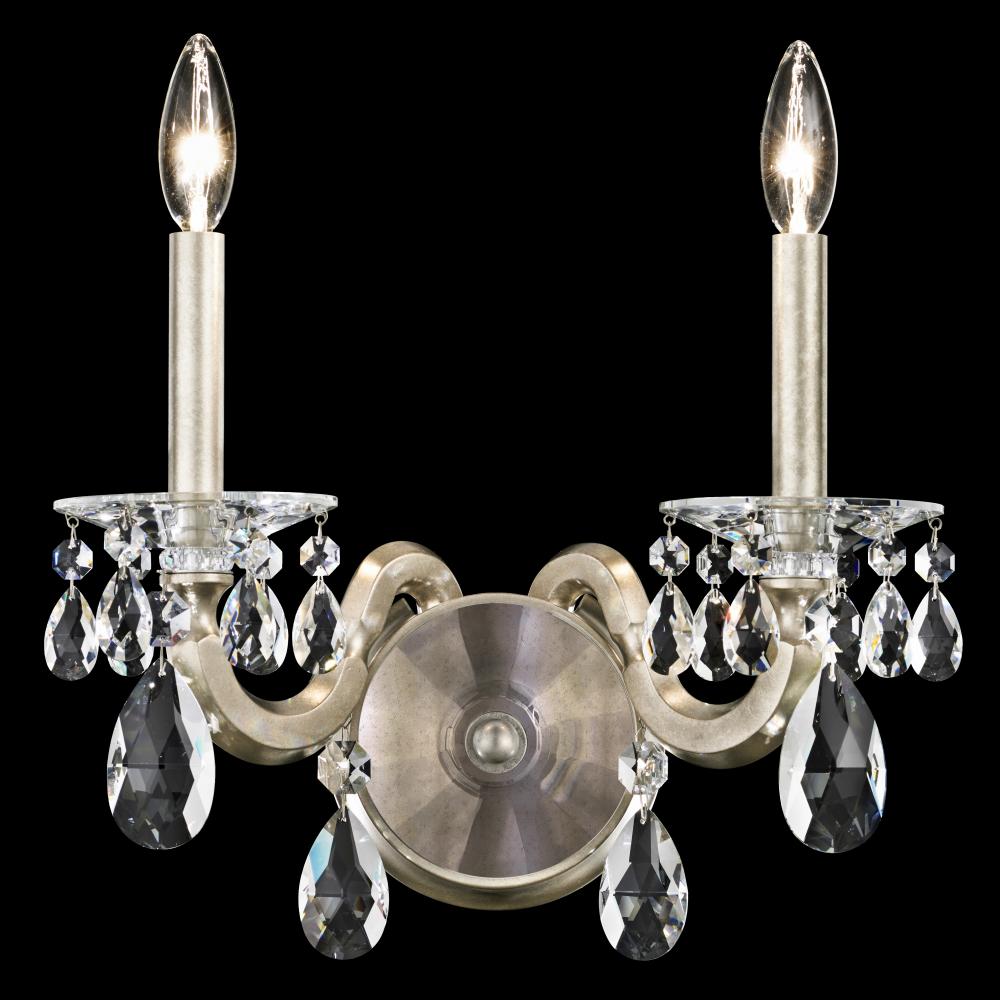 San Marco 2 Light 120V Wall Sconce in Heirloom Gold with Radiance Crystal