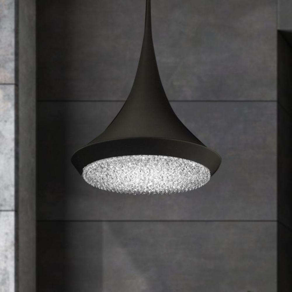 Verita 18IN LED 3000K/3500K/4000K 120V Pendant in Black with Optic Crystal