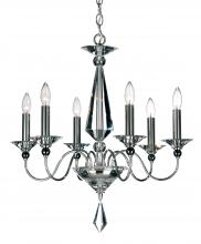 Schonbek 1870 9676-40CL - Jasmine 6 Light 120V Chandelier in Polished Silver with Optic Crystal