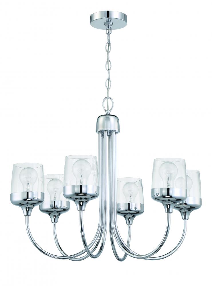 Wrenn 6 Light Chandelier in Chrome