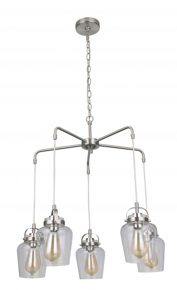 Trystan 5 Light Chandelier in Brushed Polished Nickel