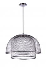 Craftmade P1006BNK-LED - 24.25" Diameter Sculptural Statement Metal Mesh Dome 2 Shade Pendant in Brushed Polished Nickel