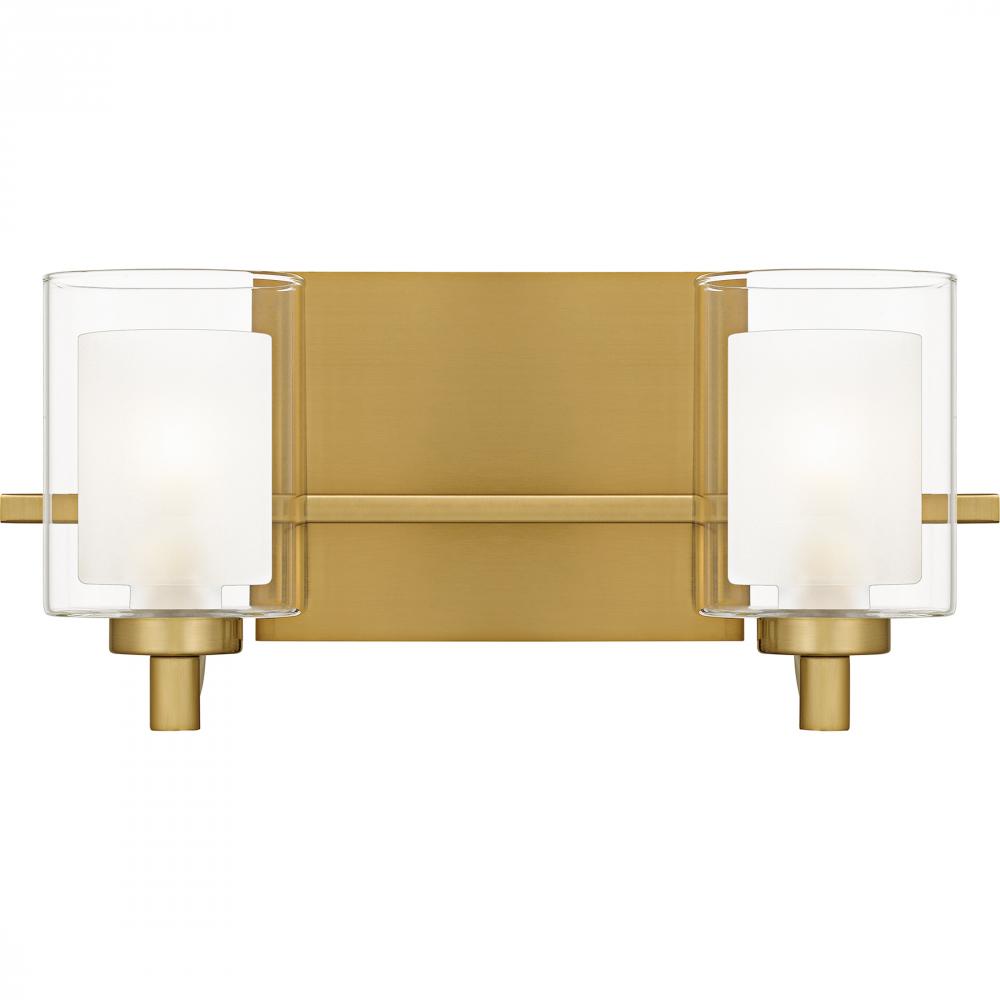 Kolt 2-Light Brushed Gold Bath Light