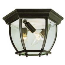 Trans Globe 4907 BK - Angelus 4-Light, Beveled Glass, Outdoor Flush Mount Ceiling Light with Open Base