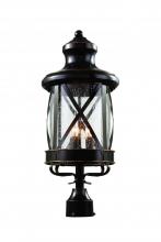 Trans Globe 5123 ROB - Chandler 3-Light Embellished Metal and Glass Post Mount Lantern Head