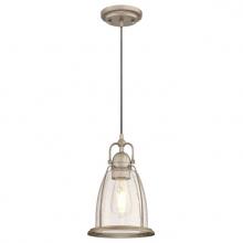 Westinghouse 6351100 - Mini Pendant Weathered Steel Finish Clear Seeded Glass