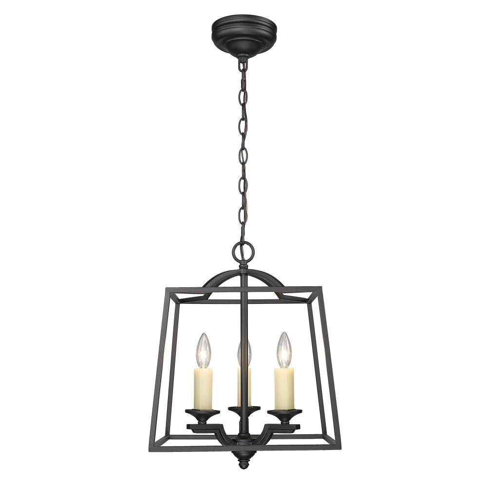 Athena NB 3 Light Pendant in Natural Black