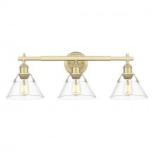 Golden 3306-BA3 BCB-CLR - Orwell 3-Light Vanity Light in Brushed Champagne Bronze with Clear Glass