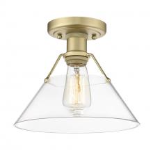 Golden 3306-FM BCB-CLR - Orwell 1-Light Flush Mount in Brushed Champagne Bronze with Clear Glass