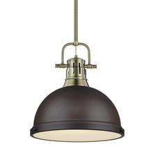 Golden 3604-L AB-RBZ - Duncan 1 Light Pendant with Rod