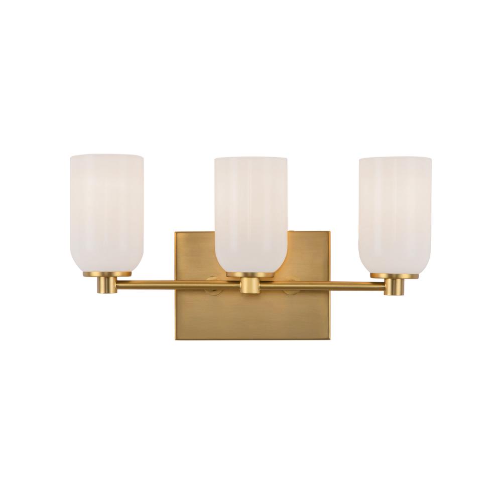 Nola 18-in Brushed Gold/Glossy Opal Glass Socket Vanity Light