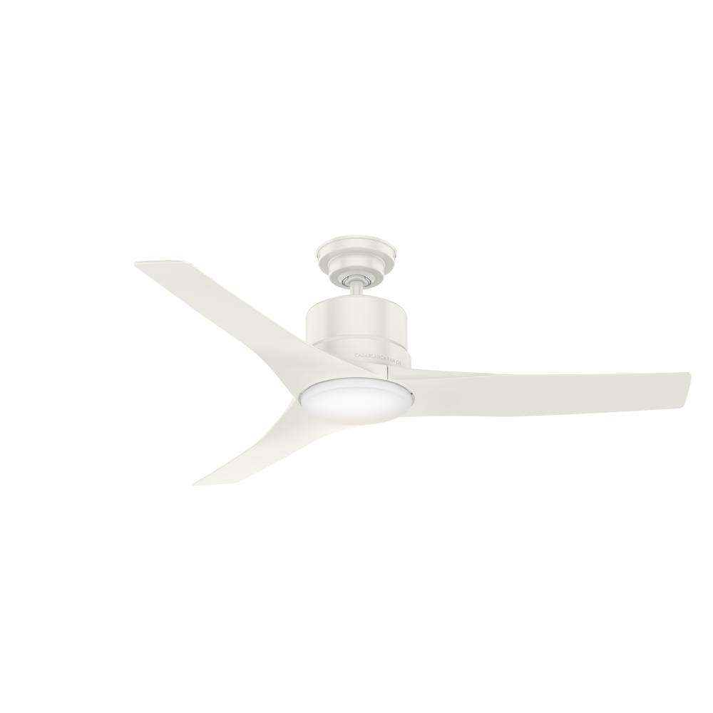 Casablanca 52 inch Piston Fresh White Damp Rated Ceiling Fan with LED Light Kit and Handheld Remote