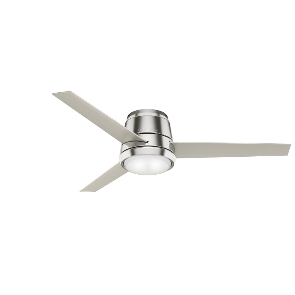 Casablanca 54 inch Commodus Brushed Nickel Low Profile Ceiling Fan with LED Light Kit & Wall Control