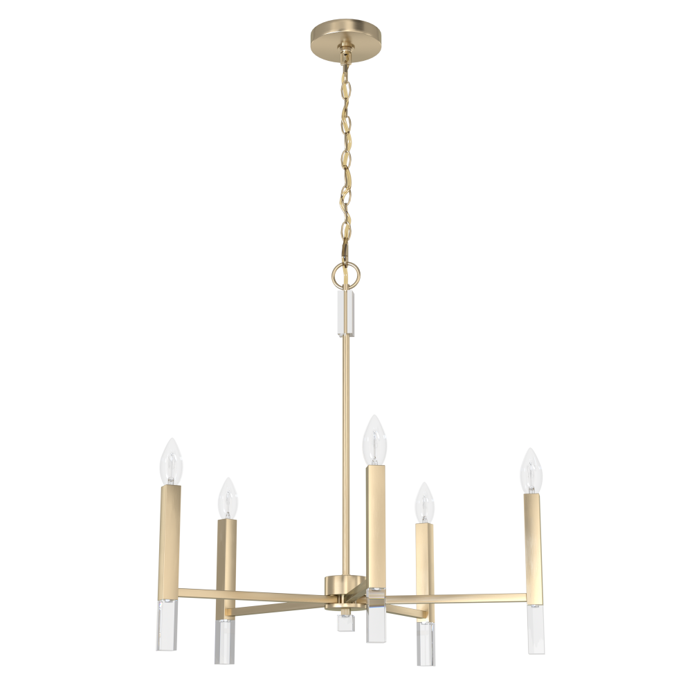 Hunter Sunjai Alturas Gold 5 Light Medium Chandelier Ceiling Light Fixture