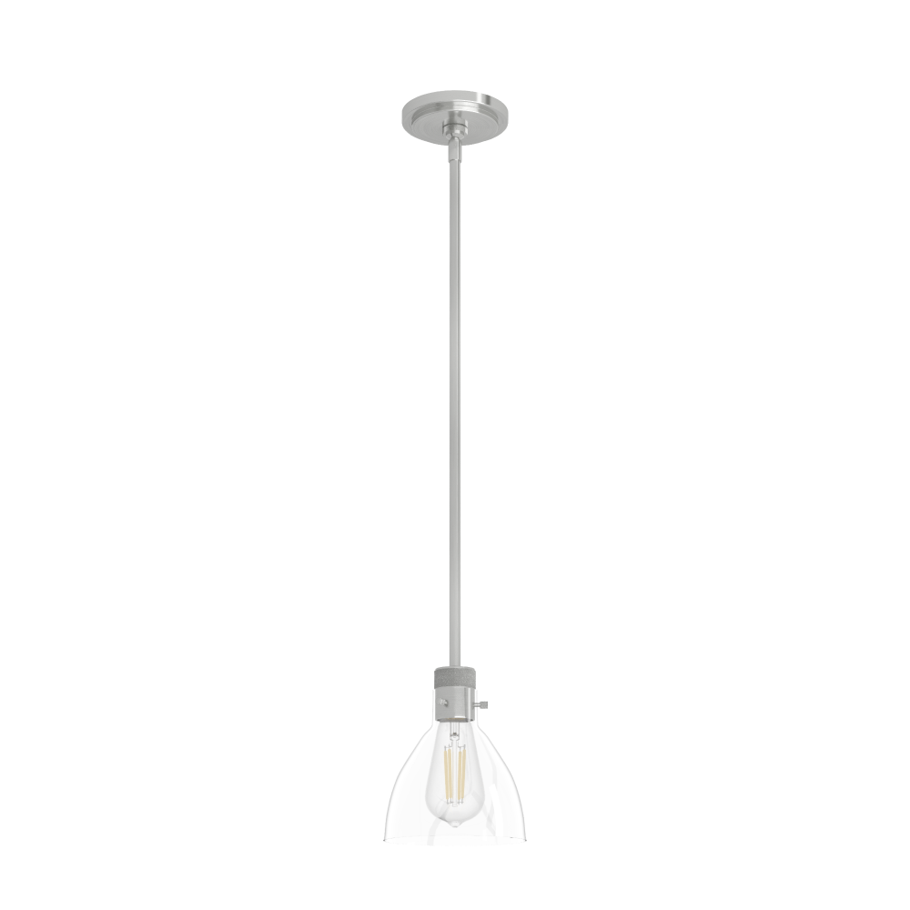 Hunter Van Nuys Brushed Nickel with Clear Glass 1 Light Pendant Ceiling Light Fixture