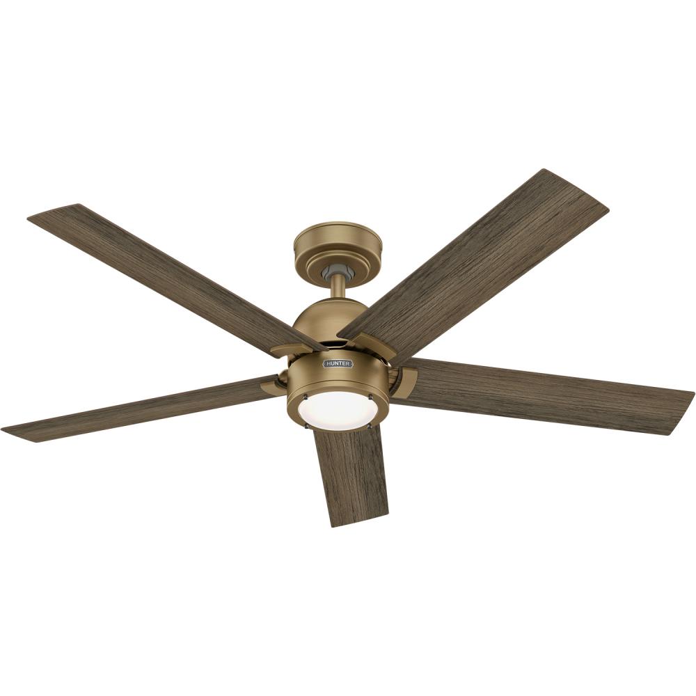 Hunter 52 inch Erling ENERGY STAR® Luxe Gold Ceiling Fan with LED Light Kit and Handheld Remote