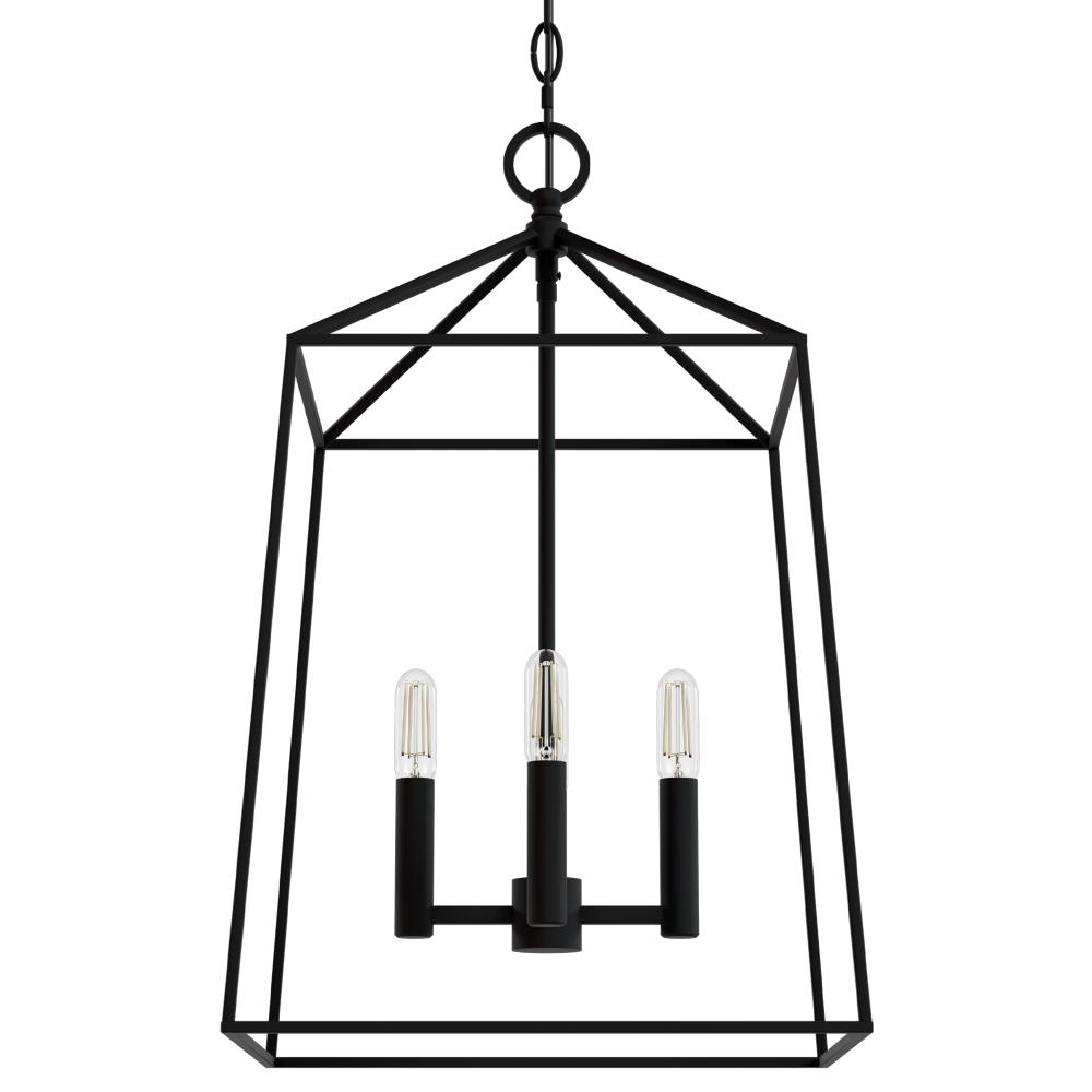 Hunter Fair Oaks Matte Black 4 Light Medium Pendant Ceiling Light Fixture