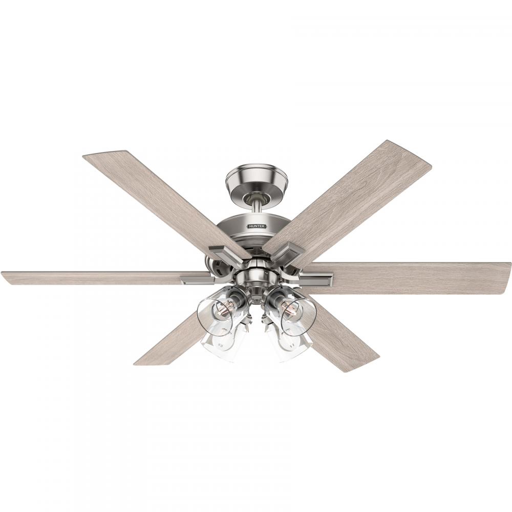 Hunter 52 inch Fonthill ENERGY STAR® HunterExpress Brushed Nickel Ceiling Fan with LED Light Kit