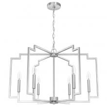 Hunter 19571 - Hunter Zoanne Brushed Nickel 6 Light Large Chandelier Ceiling Light Fixture