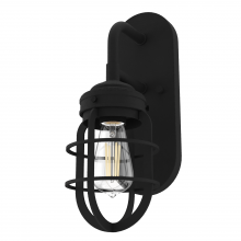 Hunter 19668 - Hunter Starklake Natural Black Iron 1 Light Sconce Wall Light Fixture