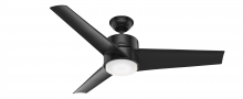 Hunter 59471 - Hunter 54 inch Havoc Matte Black WeatherMax Indoor / Outdoor Ceiling Fan with LED Light Kit