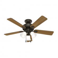 Hunter 52781 - Hunter 44 inch Swanson ENERGY STAR® New Bronze Ceiling Fan with LED Light Kit and Pull Chain